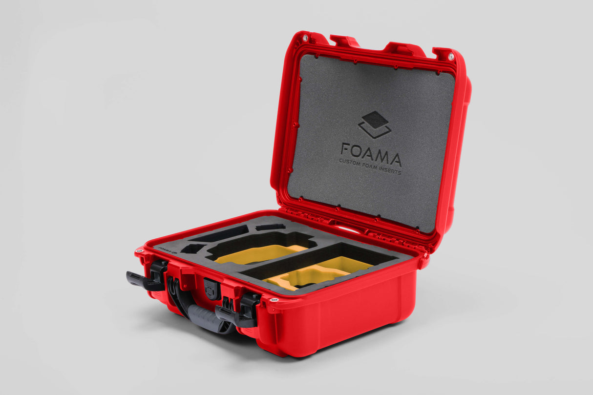 Foama Red / Yellow Foama DJI Mini 3 Pro & DJI Mini 4 Pro Waterproof Hard Carry-On Case