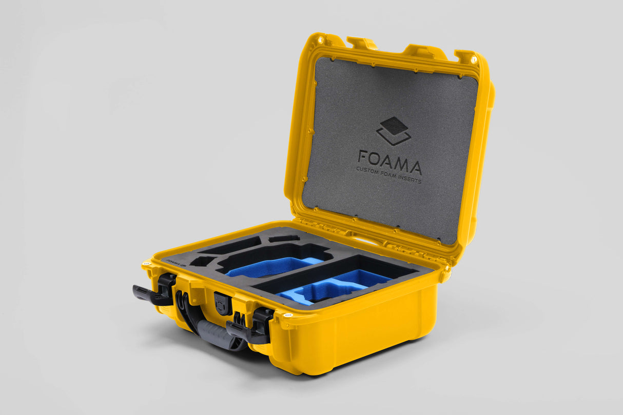 Foama Yellow / Blue Foama DJI Mini 3 Pro & DJI Mini 4 Pro Waterproof Hard Carry-On Case